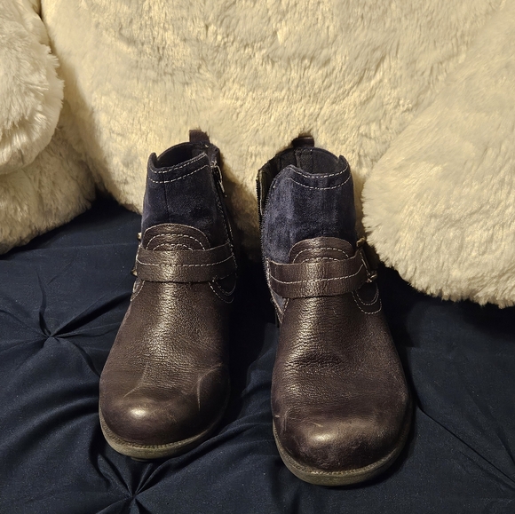 Blue Suede Leather Shorty Ankle Boots Admiral Blue Americana 9 Wide Paris - Picture 15 of 16